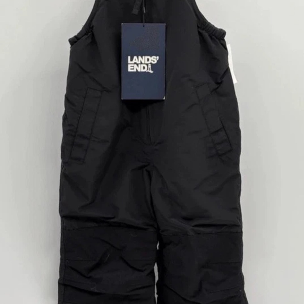 Lands' End Kids Black Snow Overalls
